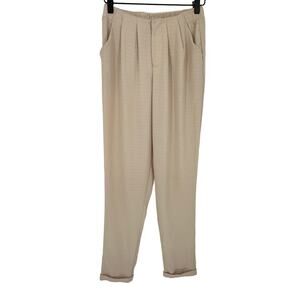Skies Are Blue Cream Straight Mid Rise Trouser Pants Casual Relaxed Workwear XS